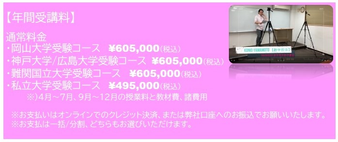 みらい予備校オンラインの料金